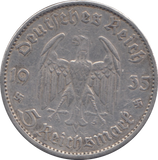 1935 SILVER NAZI GERMANY 5 MARK