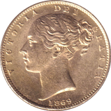 1869 GOLD SOVEREIGN ( AUNC )