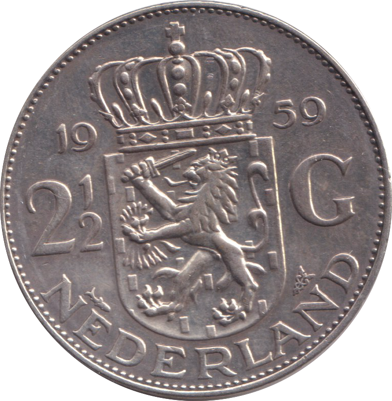 1959 SILVER 2 1/3 GULDEN NEHERLANDS