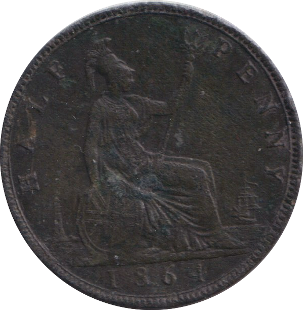 1864 HALFPENNY ( FINE )