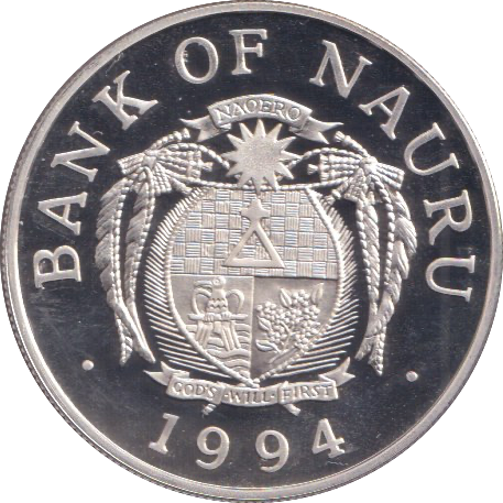 1994 SILVER PROOF TEN DOLLARS NAURU