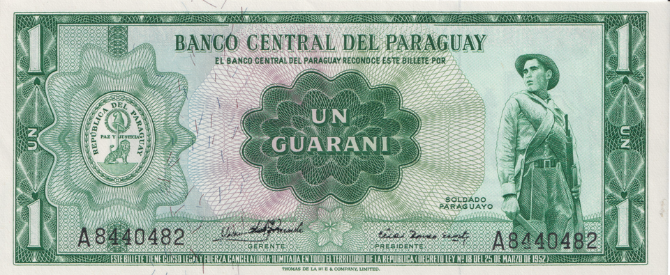 1963 PARAGUAY GUARANI BANKNOTE REF-1682