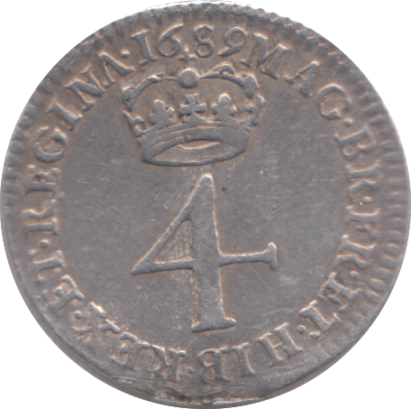 1689 MAUNDY FOURPENCE ( VF )