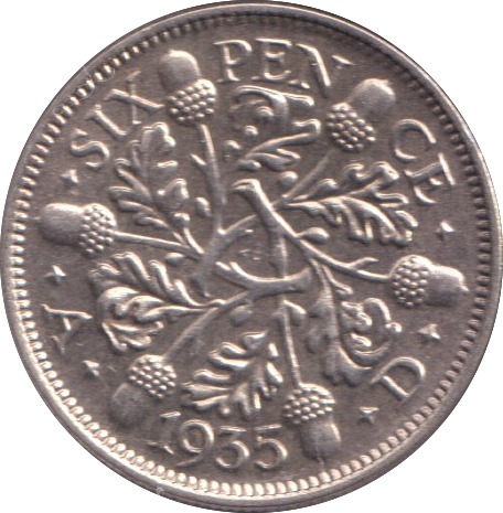 1935 SIXPENCE ( BU )