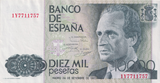 1985 10000 PESTAS BANKNOTE SPAIN REF-1652
