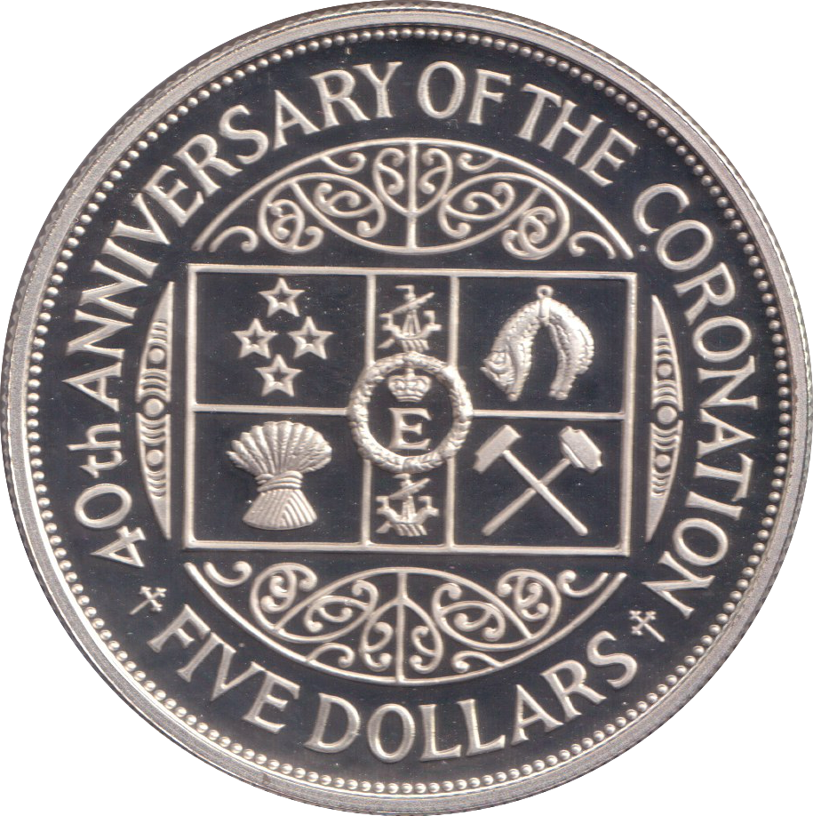 1993 SILVER PROOF FIVE DOLLAR NEW ZEALAND