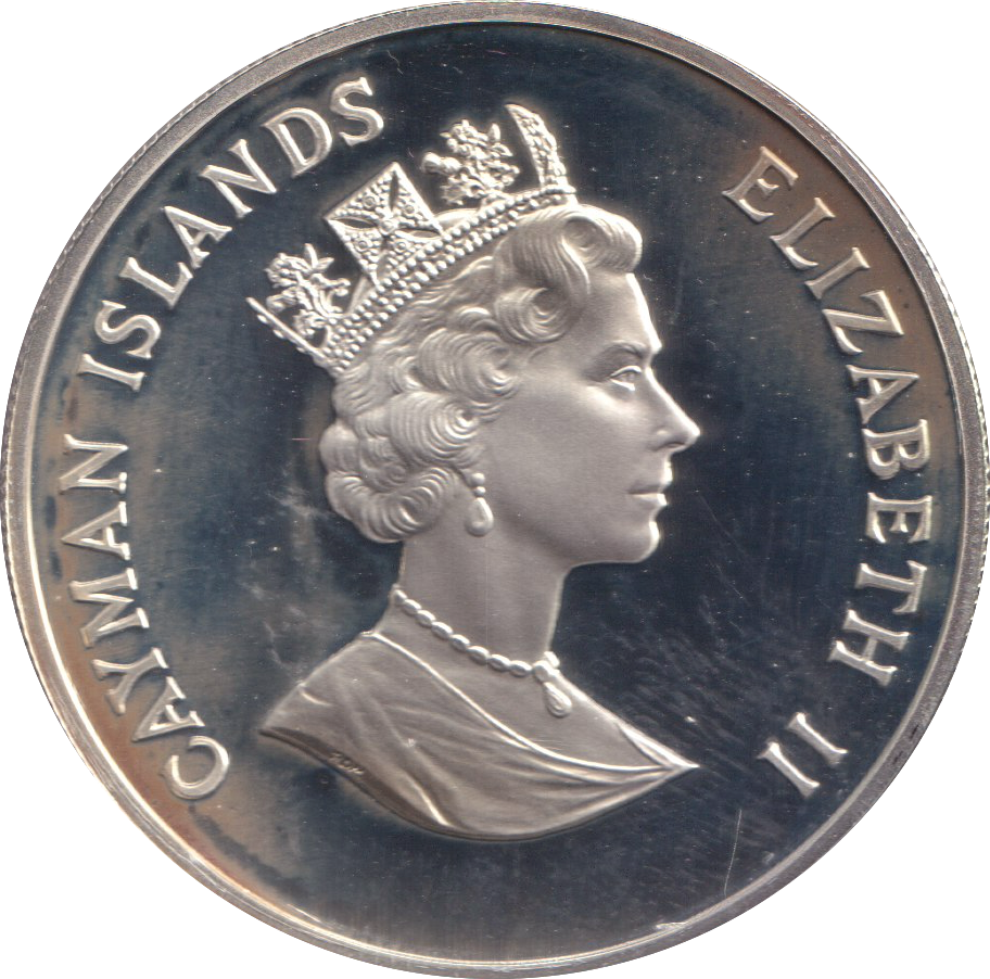 1996 SILVER PROOF FIVE DOLLAR CAYMAN ISLANDS