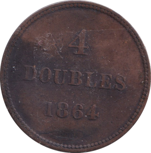 1864 4 DOUBLES GUERNSEY