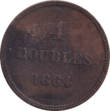 1864 4 DOUBLES GUERNSEY