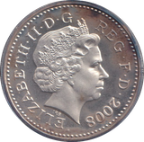 2008 SILVER PROOF GOLD PLATED £1