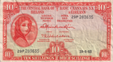 1963 IRELAND 10 SHILLINGS BANKNOTE REF-1664