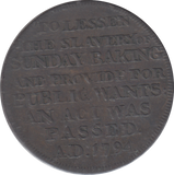 1795 BAKERS HALFPENNY TOKEN