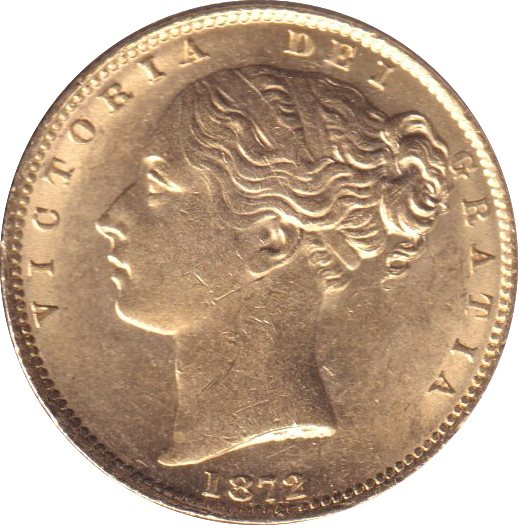 1872 GOLD SOVEREIGN ( EF )