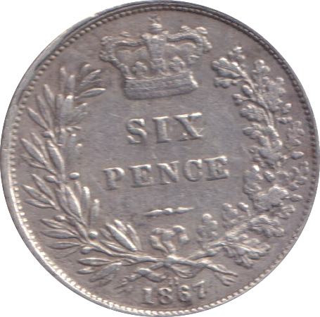 1887 SIXPENCE ( FINE )