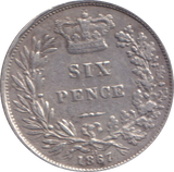 1887 SIXPENCE ( FINE )