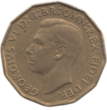 1950 BRASS THREEPENCE ( AUNC ) REF 17