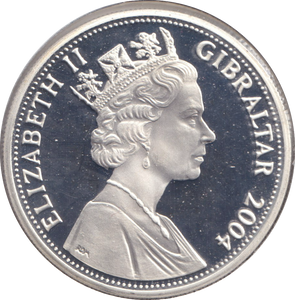 2004 SILVER FIVE POUND GILBRALTAR