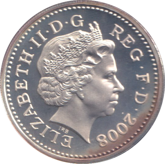 2008 SILVER PROOF GOLD PLATED £1