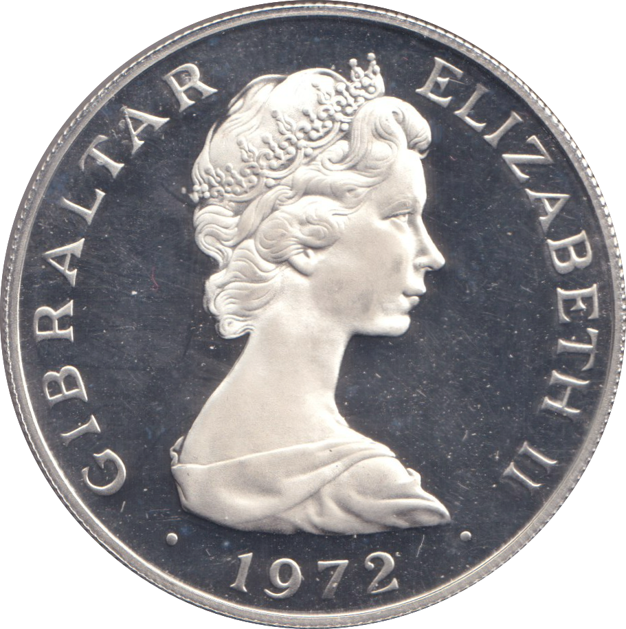 1972 SILVER PROOF 25 PENCE GIBRALTAR