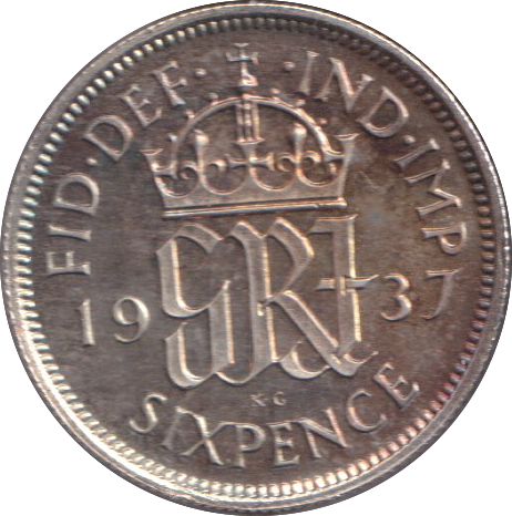 1937 SIXPENCE ( PROOF )