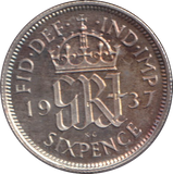 1937 SIXPENCE ( PROOF )
