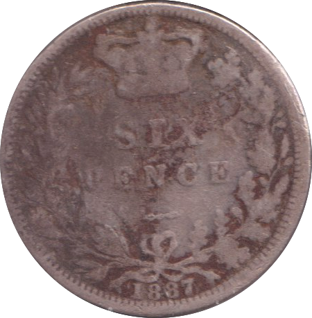 1887 SIXPENCE ( NF )
