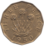 1950 BRASS THREEPENCE ( AUNC ) REF 15