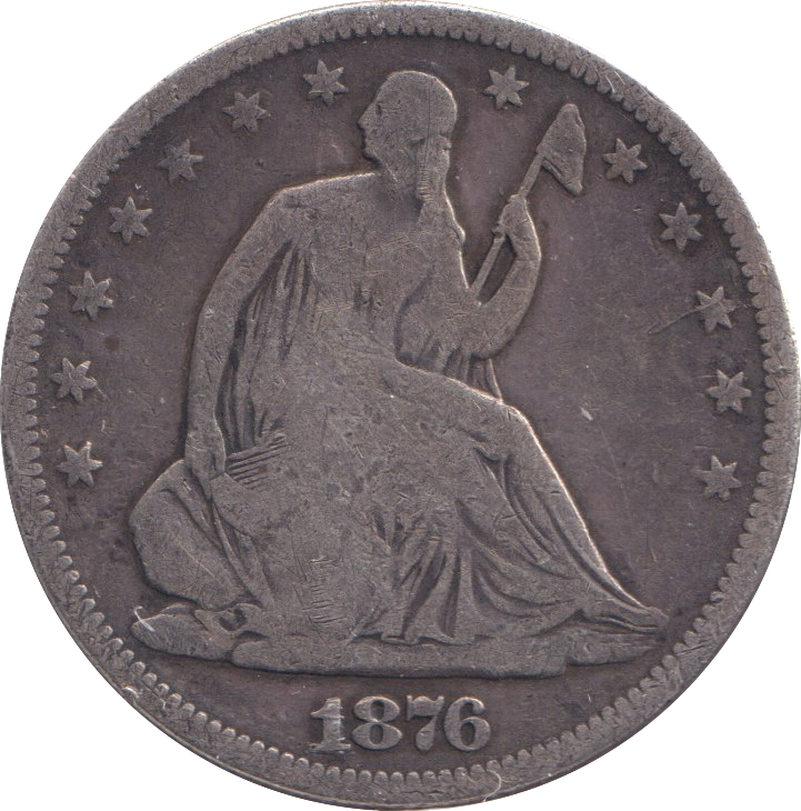 1876 SILVER USA HALF DOLLAR