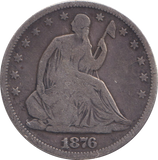1876 SILVER USA HALF DOLLAR