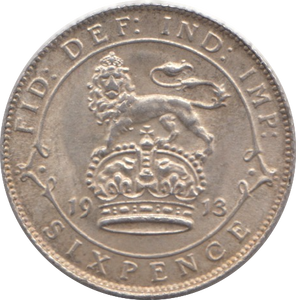 1913 SIXPENCE ( UNC )