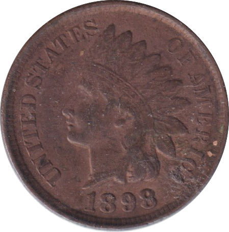 1898 INDIAN HEAD CENT USA