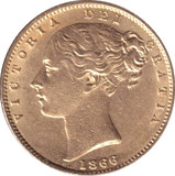 1866 GOLD SOVEREIGN ( EF )