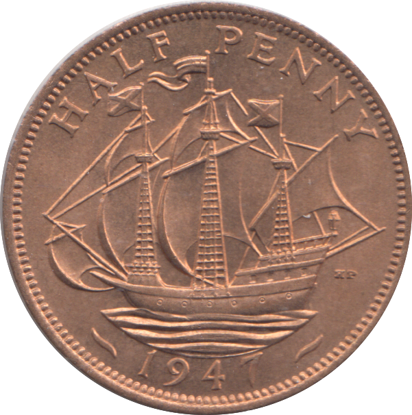 1947 HALF PENNY ( UNC )