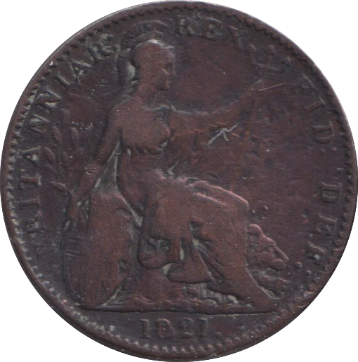 1821 FARTHING ( FINE )