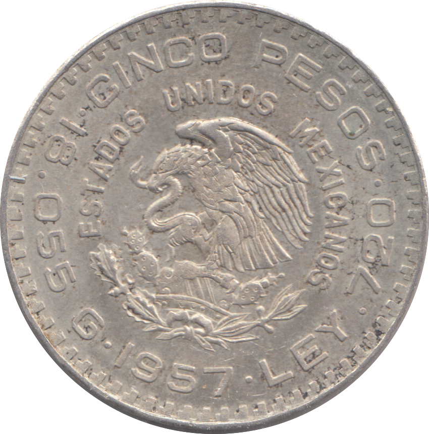 1957 MEXICO 5 PESOS