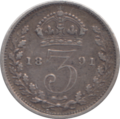 1891 THREEPENCE ( GF )