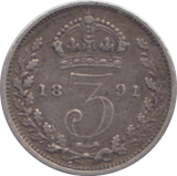 1891 THREEPENCE ( GF )