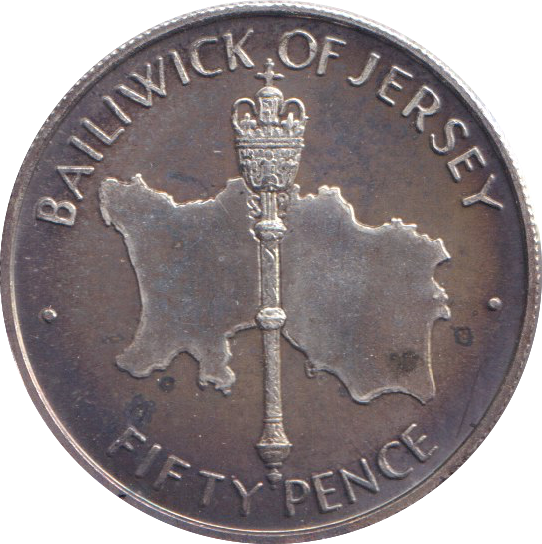 1972 SILVER BAILIWICK OF JERSEY 50P