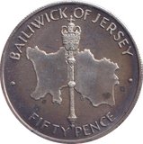 1972 SILVER BAILIWICK OF JERSEY 50P