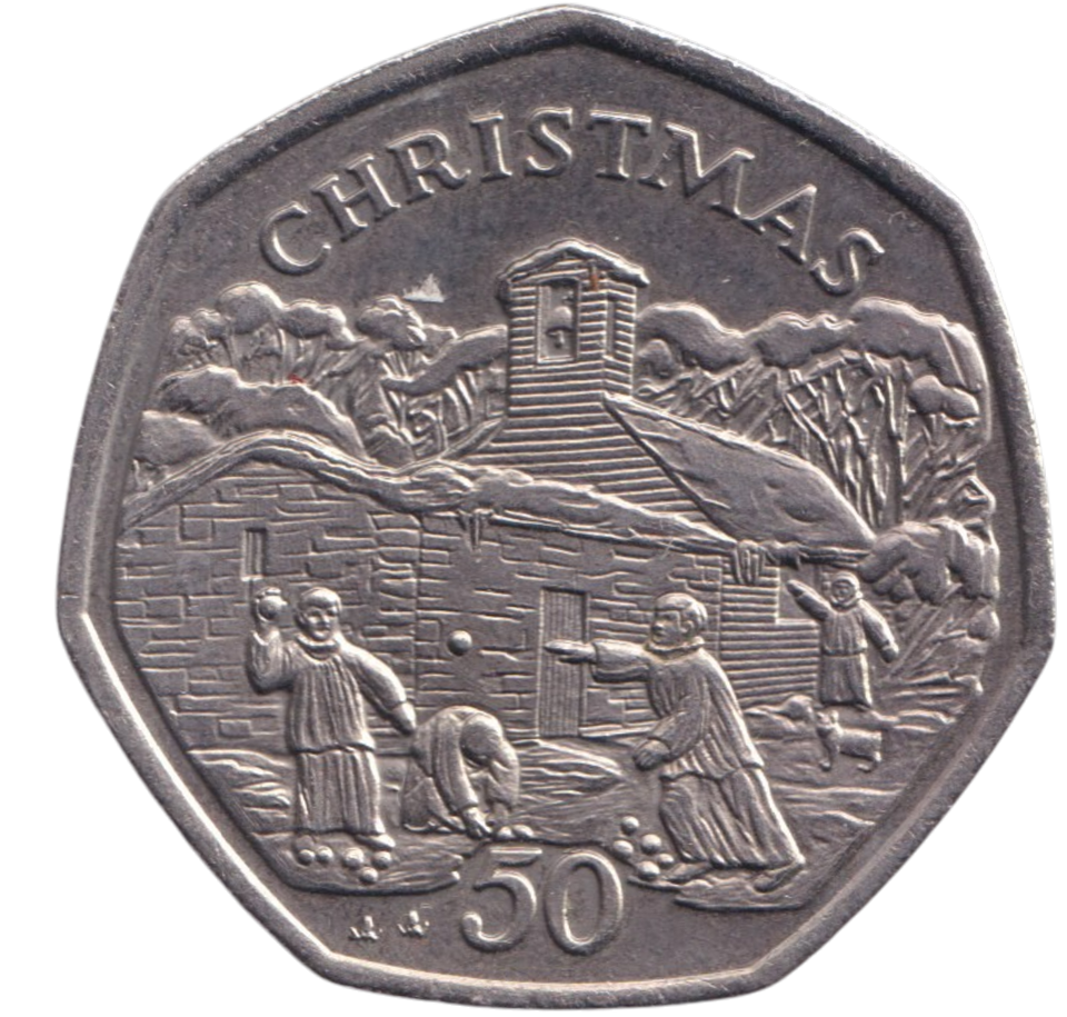 1996 CHRISTMAS 50P ISLE OF MAN
