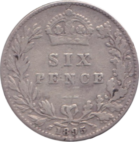 1895 SIXPENCE ( FINE )