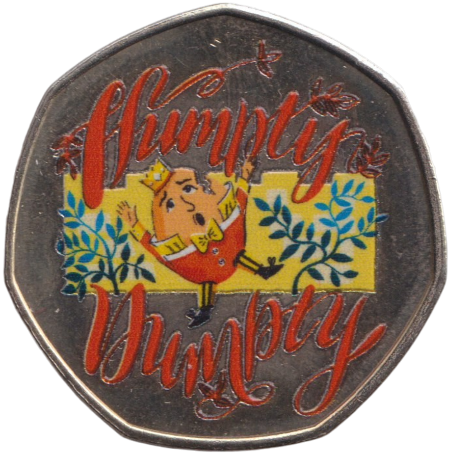 2012 HUMPTY DUMPTY 50P SHAPED COIN