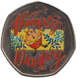 2012 HUMPTY DUMPTY 50P SHAPED COIN