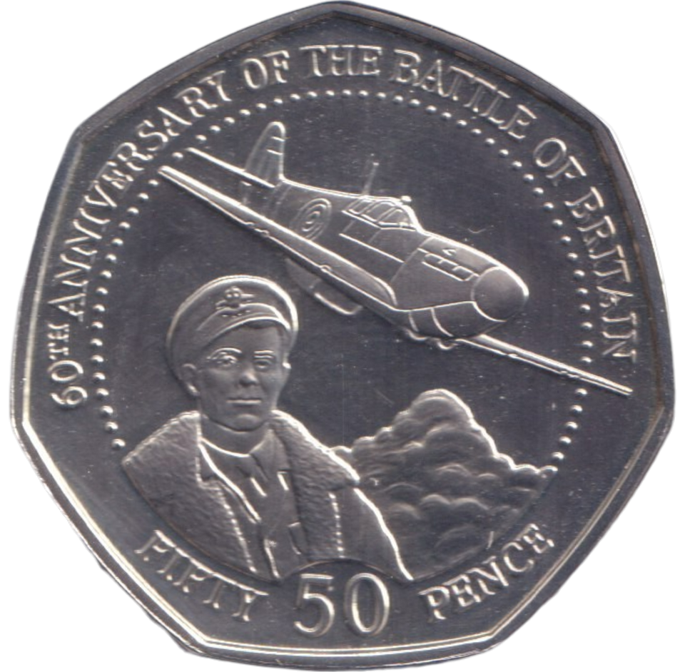 2000 BATTLE OF BRITAIN 50P GUERNSEY