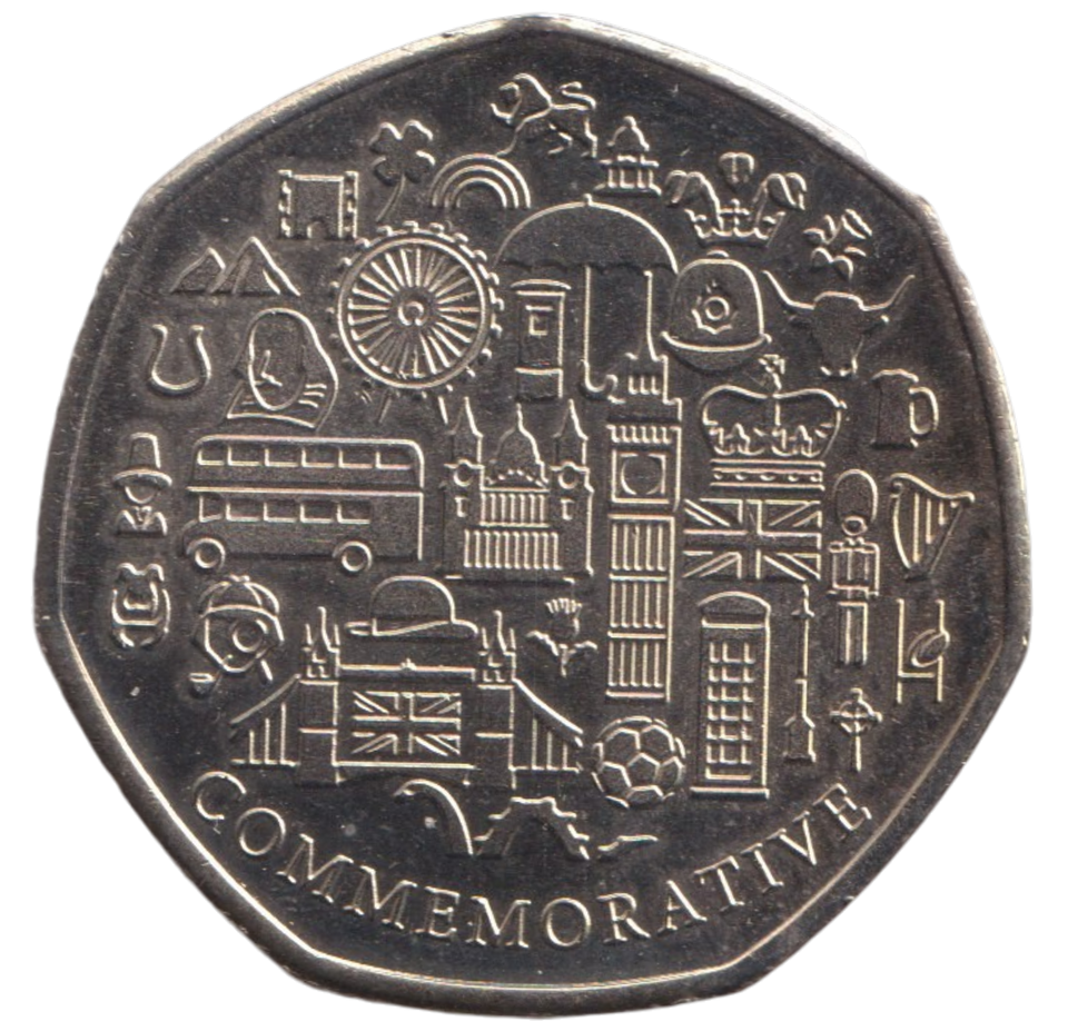 2012 JACK AND JILL 50P SHAPED COIN