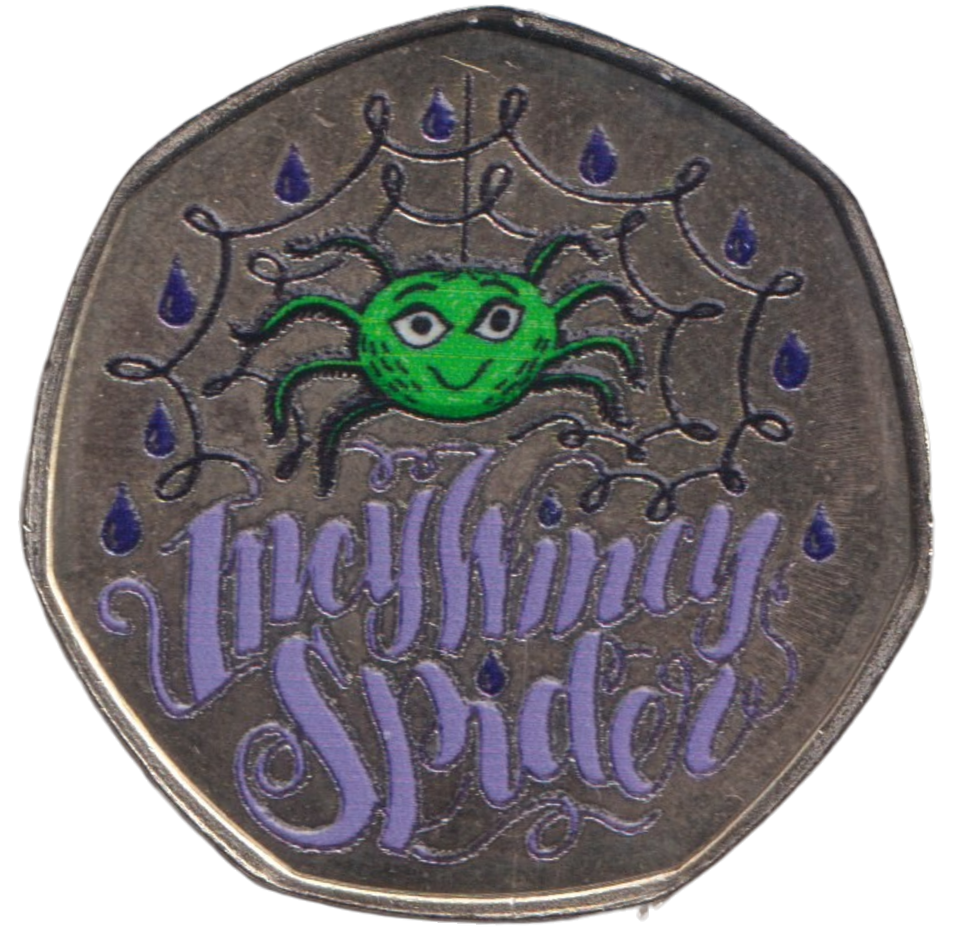 2012 SPIDER 50P SHAPED COIN
