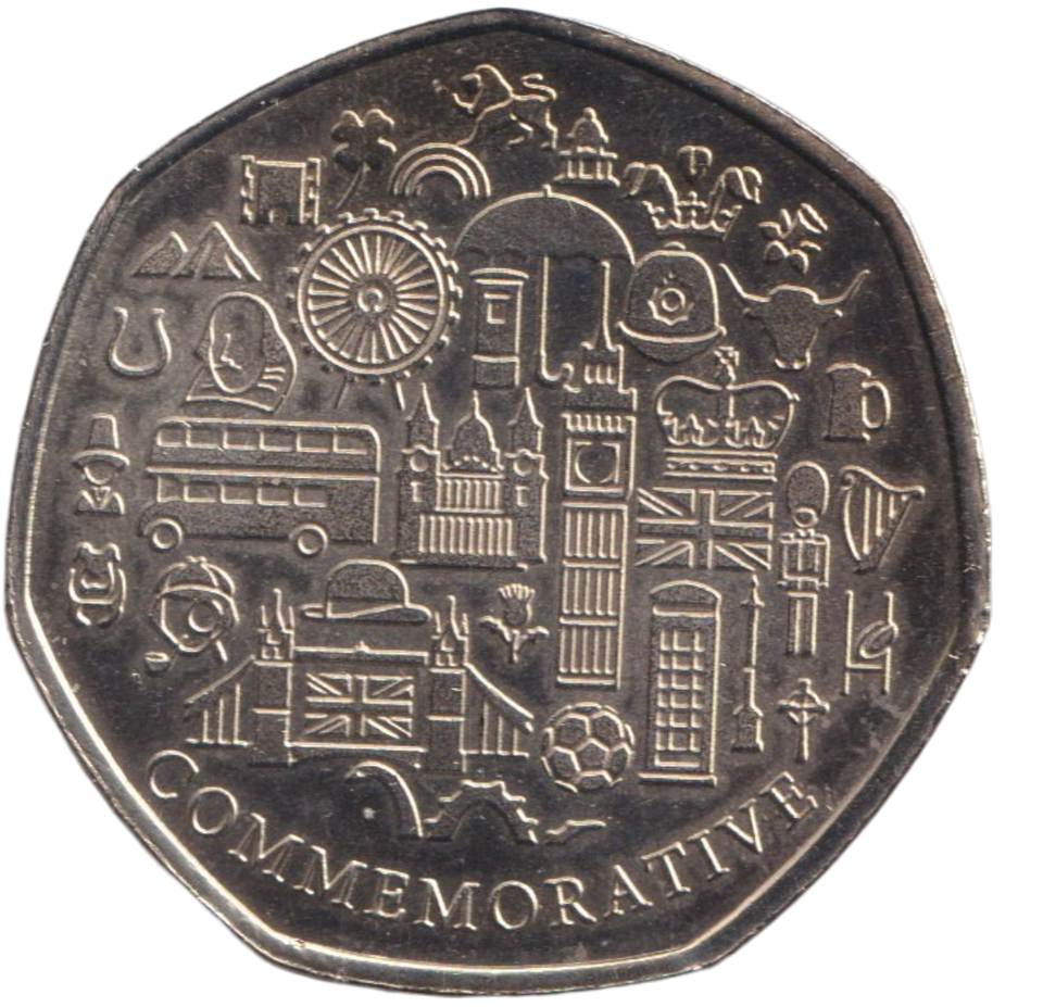 2012 THE GRAND OLD DUKE OF YORK 50P SHAPED COIN