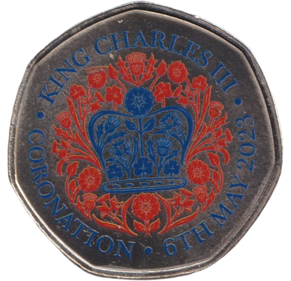 2023 KING CHARLES III CORONATION 50P SHAPED COIN