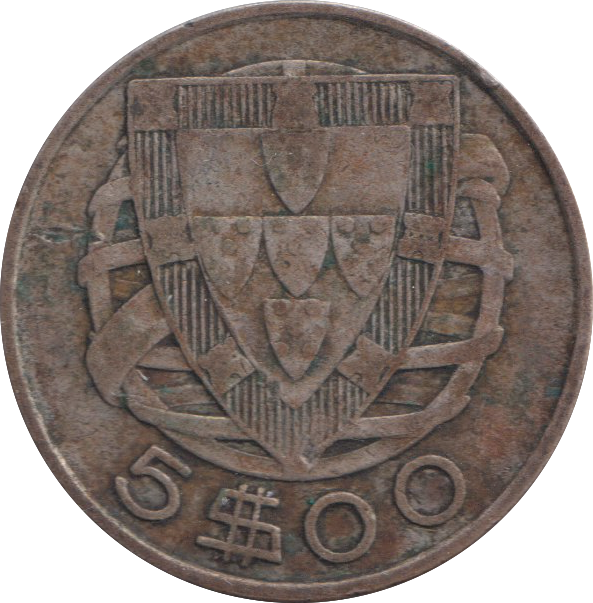 1937 5 ESCUDOS PORTUGAL