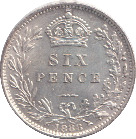 1888 SIXPENCE ( GF )
